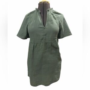 Old Navy Green V-Neck Flutter Sleeve Swing Dress Sz M